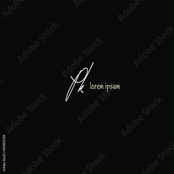Fototapeta Initial handwriting or handwritten logo for identity