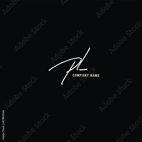 Fototapeta Initial handwriting or handwritten logo for identity