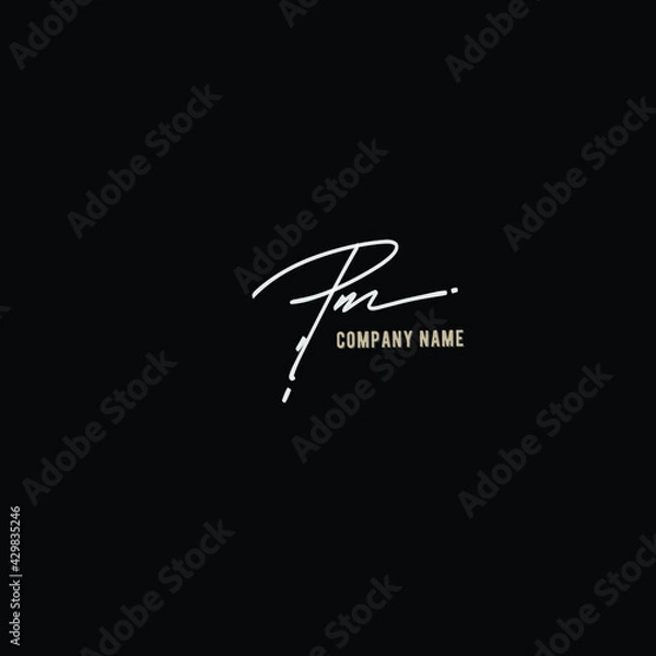 Fototapeta Initial handwriting or handwritten logo for identity
