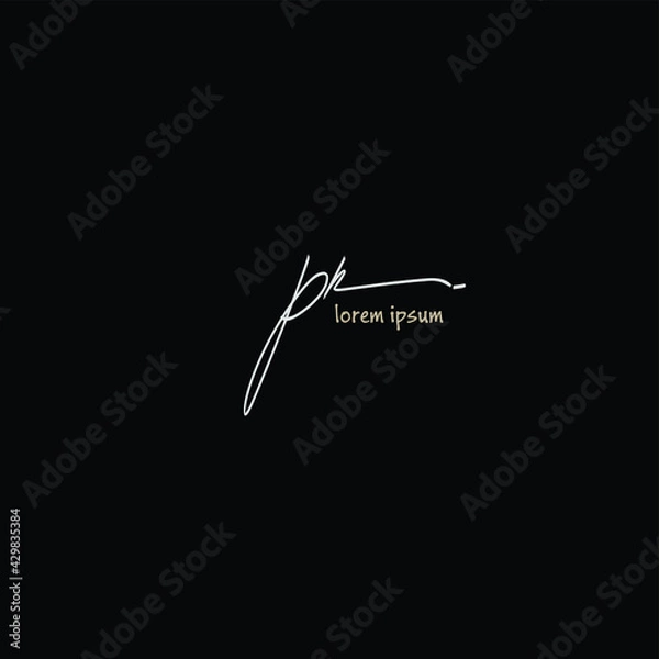 Fototapeta Initial handwriting or handwritten logo for identity