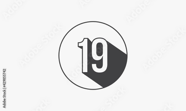 Fototapeta 19 number circle line design flat vector.