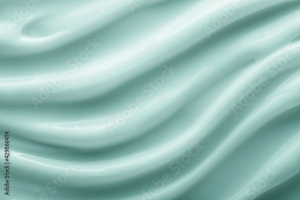 Obraz Cosmetic mint green cream balm mask texture smudged background