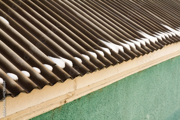 Obraz Snow on a slate roof