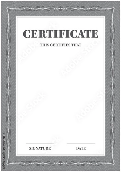 Obraz Certificate background with guilloche frame (template) 