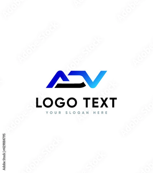 Fototapeta ADV initials logo template, Vector logo for business and company identity 
