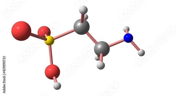 Obraz Taurine molecular structure isolated on white