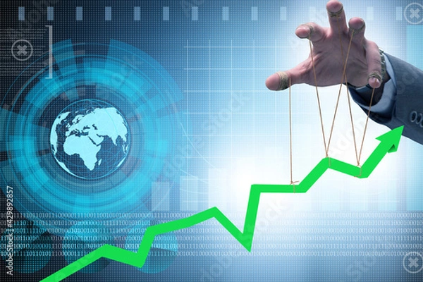 Fototapeta Concept of supporting economic growth in economy