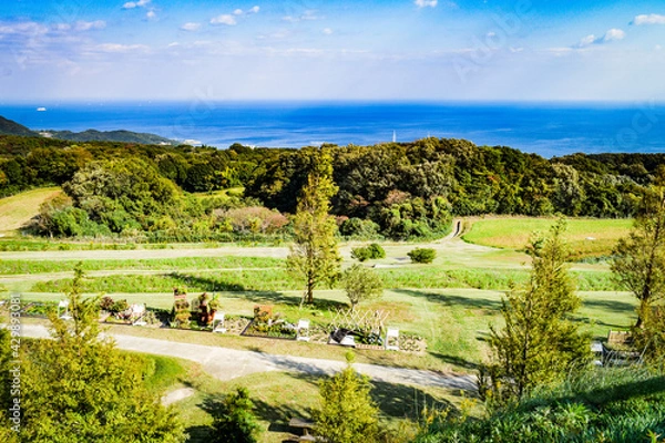 Obraz 淡路島、あわじ花さじきの晩秋の情景