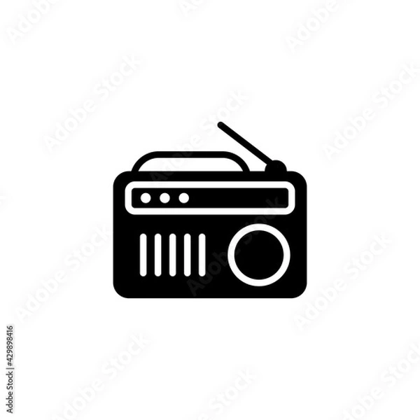 Obraz Simple Radio Icon Illustration Design, Radio Symbol Template Vector