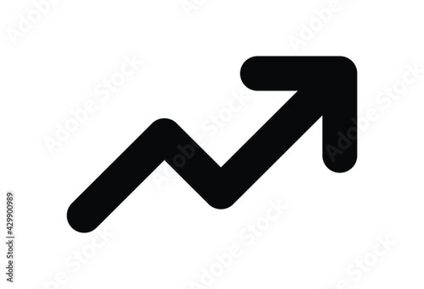 Fototapeta Rising increase up icon vector.