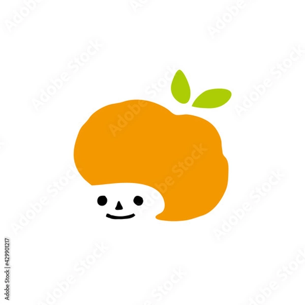 Obraz 頭が、果物あるいは野菜の子供。ロゴマークのためのイラスト