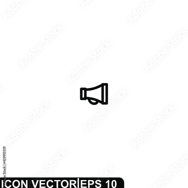 Fototapeta Simple Icon Speaker Vector Illustration Design. Outline Style, Black Solid Color.