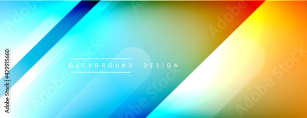 Obraz Dynamic lines abstract background. 3D shadow effects and fluid gradients. Modern overlapping forms