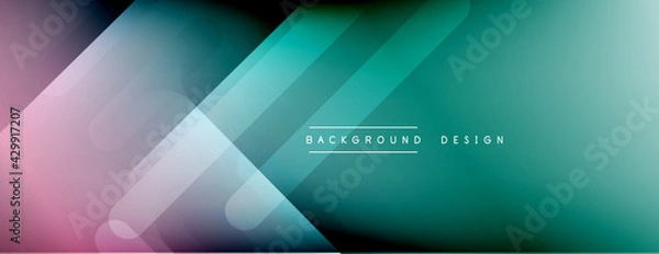 Fototapeta Dynamic lines abstract background. 3D shadow effects and fluid gradients. Modern overlapping forms