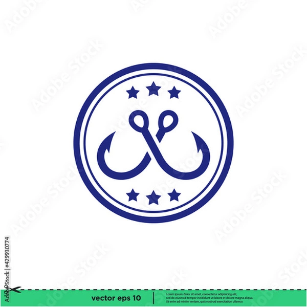 Fototapeta fishing icon vector illustration simple design element