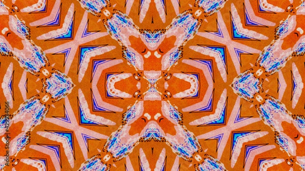 Obraz Colorful African fabric – Seamless pattern, cotton, photo