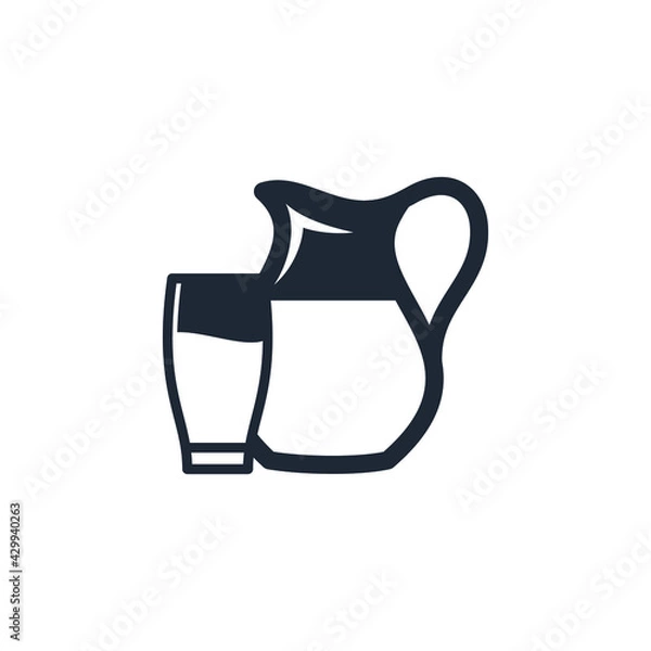Fototapeta pitcher icon drink symbol vector illustration simple design element logo template