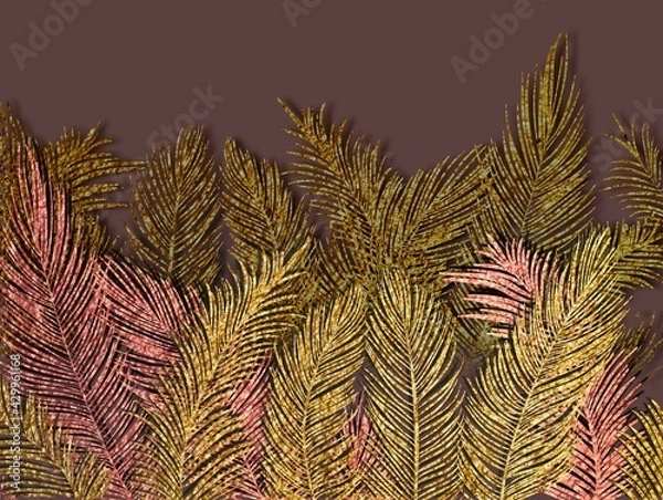 Obraz fern leaf background highlights textured 