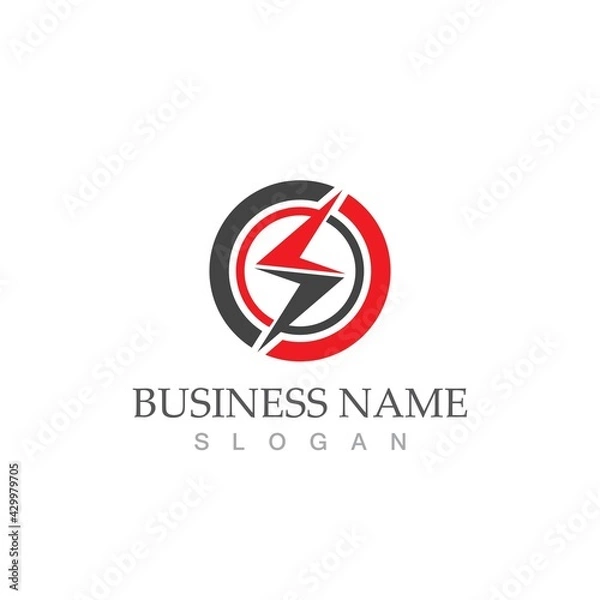 Fototapeta flash thunderbolt logo template