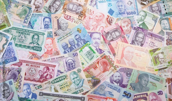 Obraz Variety of the African banknotes