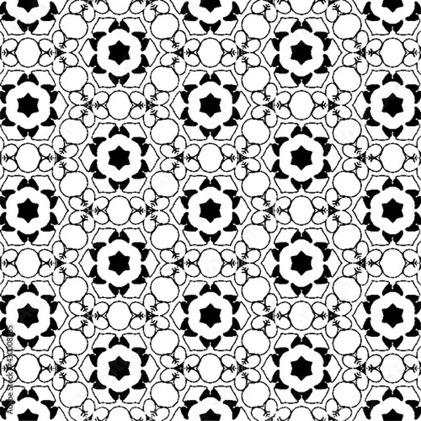 Fototapeta black patterns on white background