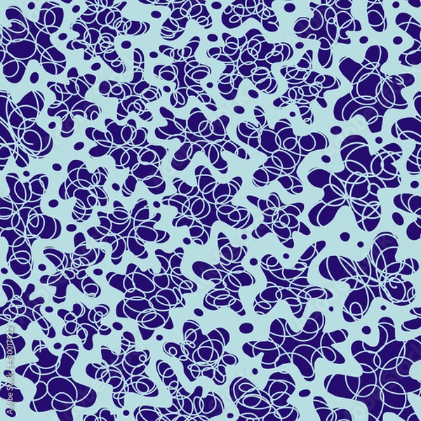Fototapeta seamless background with abstract shapes similar to starfish