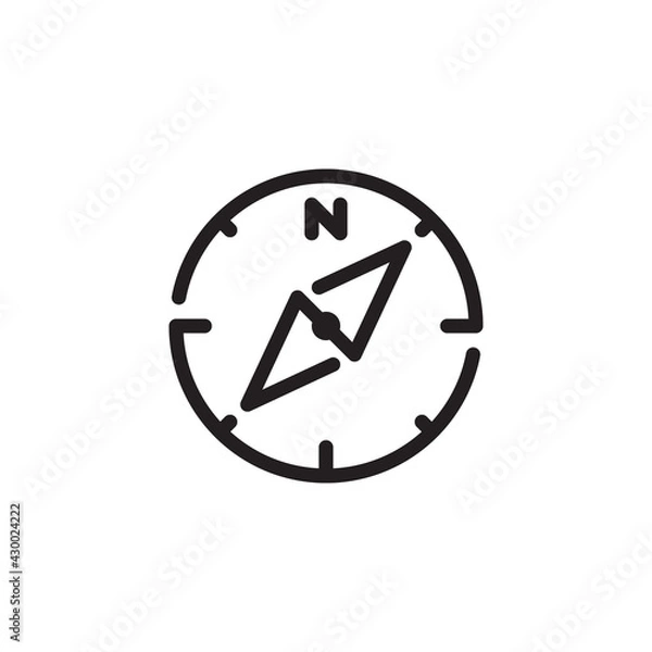 Fototapeta Compass icons on white background. Vector illustration. Navigation Icon