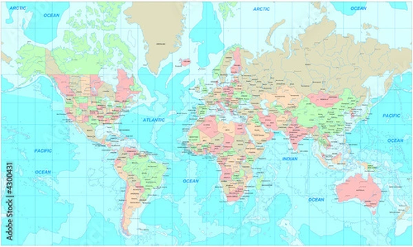 Fototapeta Political World map