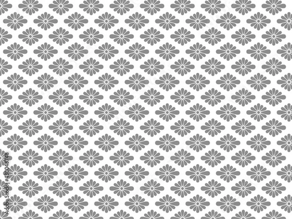 Obraz 和柄_菱菊_モノクロ