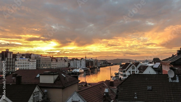 Obraz sunset over the city