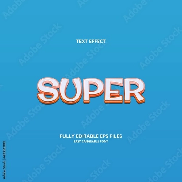 Fototapeta Editable text effect super title style