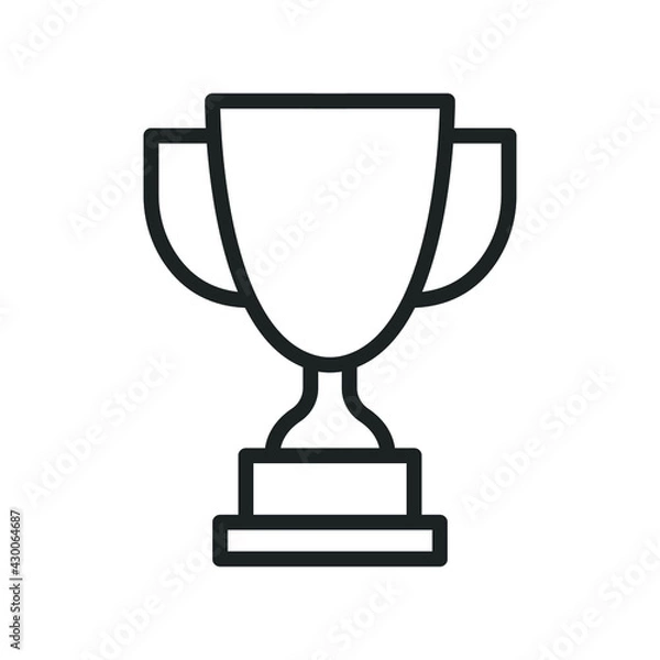 Obraz Trophy line icon. Simple outline style for app and web design element. Winner, award, cup, champ, contest, prize, won concept. Vector illustration isolated on white background. EPS 10.