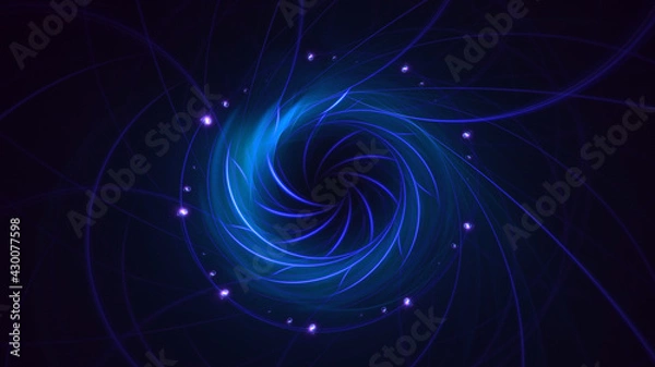 Fototapeta 3D rendering abstract round light background