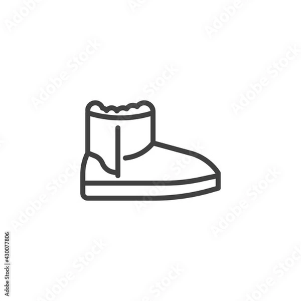Fototapeta Ugg boots line icon