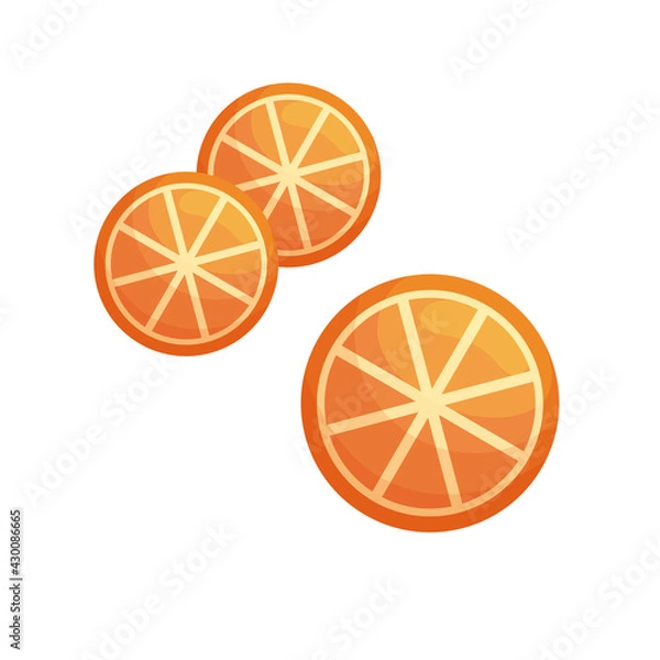 Fototapeta Isolated tangerine slices.