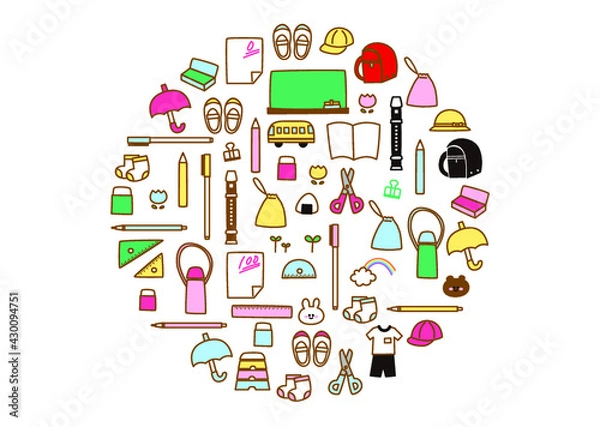 Obraz 文房具　小学生の持ち物