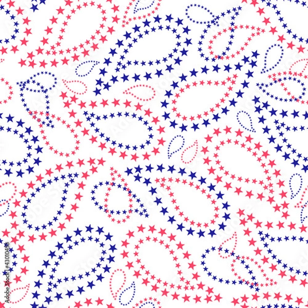 Fototapeta seamless pattern with indian cucumbers stars on a white backgrou