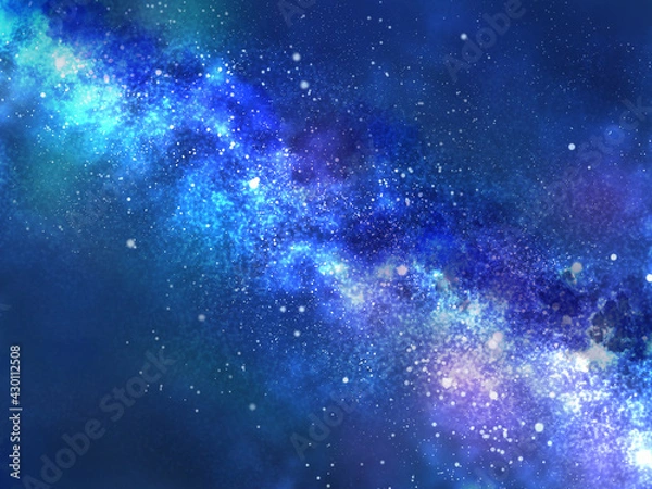 Obraz 天の川が流れる夜空（ヨコ）