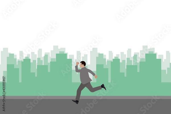 Obraz 街を走るビジネスマン_01