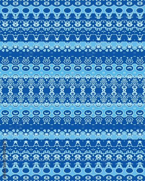 Fototapeta Beautiful tribal inspired seamless geometric vector pattern.background 