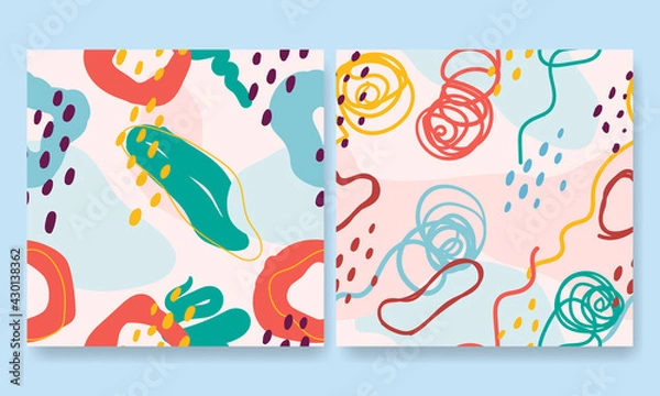 Fototapeta Seamless pattern. Collection of abstract patterns