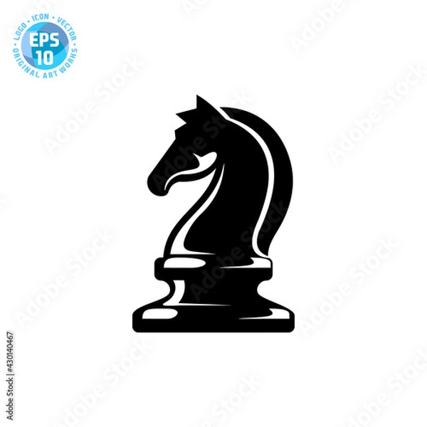 Fototapeta knight chess piece icon vector