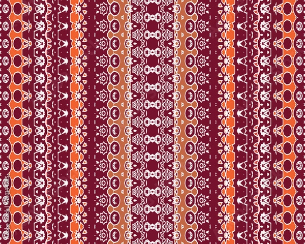 Fototapeta Beautiful colorful tribal inspired geometric vector pattern background