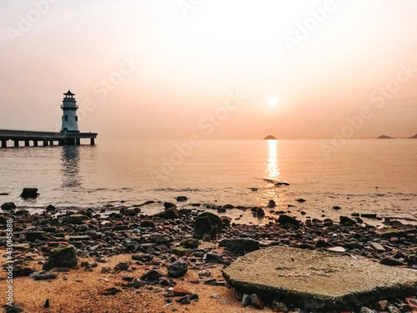 Obraz lighthouse at sunset