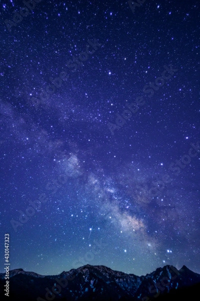 Obraz 雪解けの春、空に浮かぶ天の川