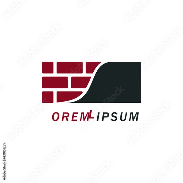 Obraz brick wall icon design logo template