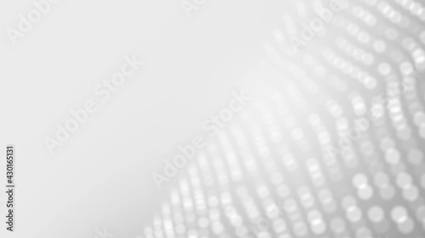 Fototapeta Dot white gray wave light technology texture background. Abstract big data digital concept. 3d rendering.