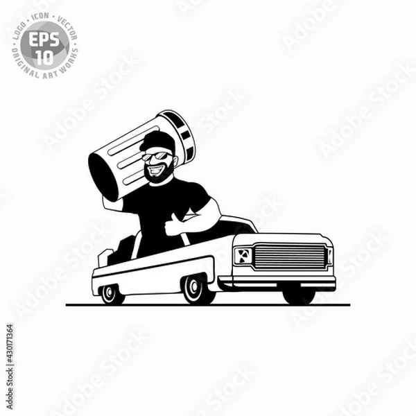 Fototapeta simple Junk removal mascot logo vector