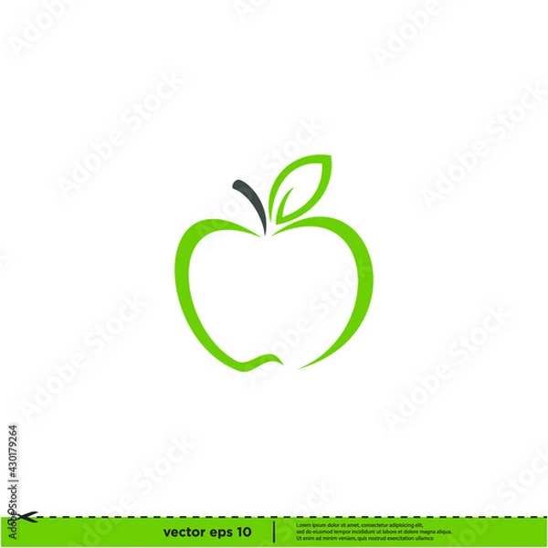 Fototapeta apple icon vector logo template