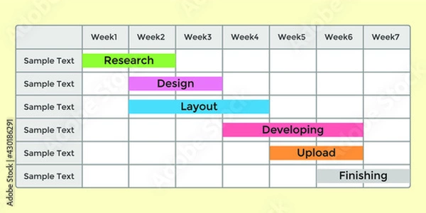 Obraz Vector illustration for Gantt Chart EPS10